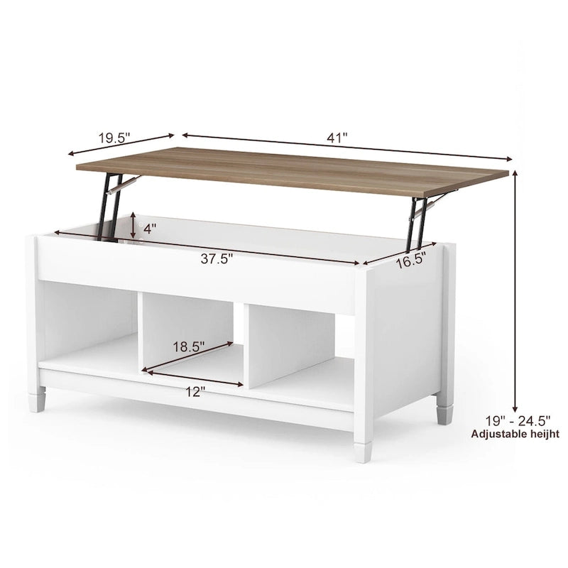 Lift Top Coffee Table with Hidden Compartment and Storage
