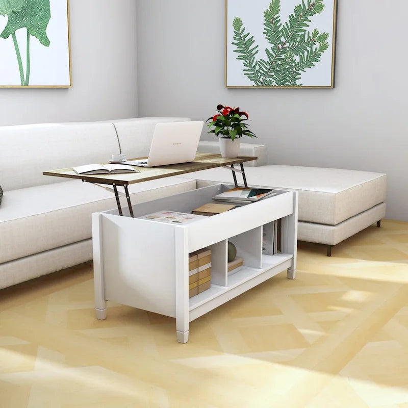 Lift Top Coffee Table with Hidden Compartment and Storage