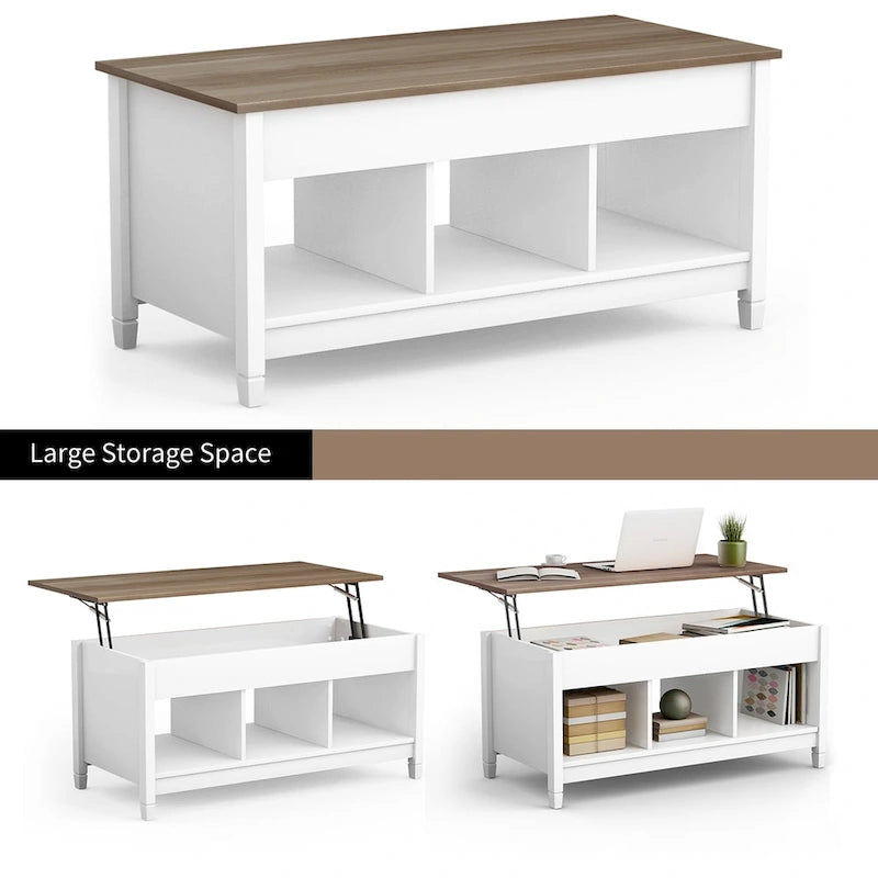 Lift Top Coffee Table with Hidden Compartment and Storage