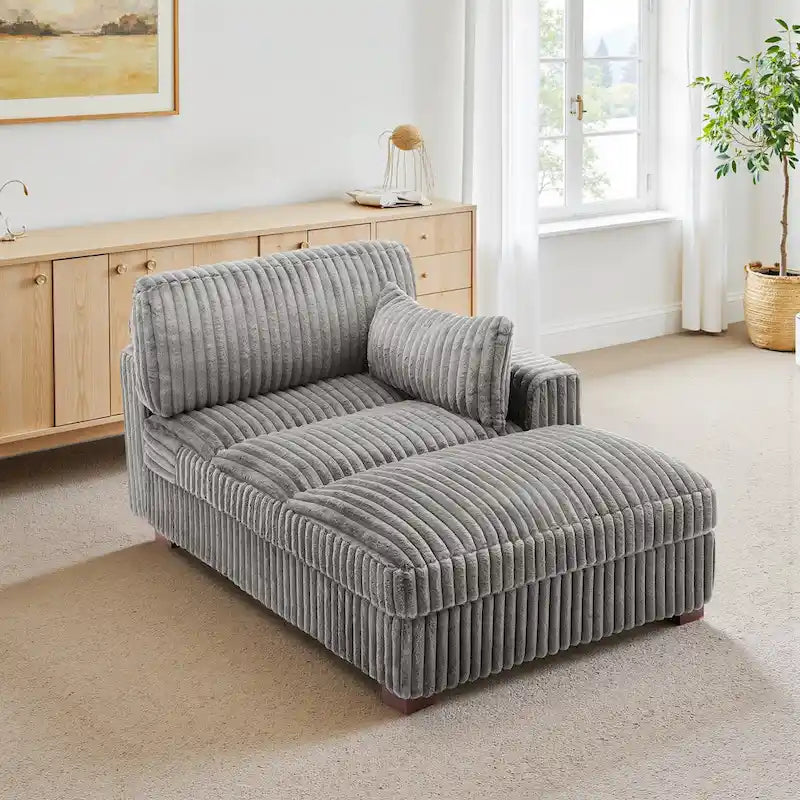 Chaise longue rembourrée en peluche