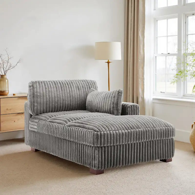 Chaise longue rembourrée en peluche