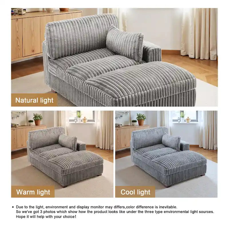 Chaise longue rembourrée en peluche