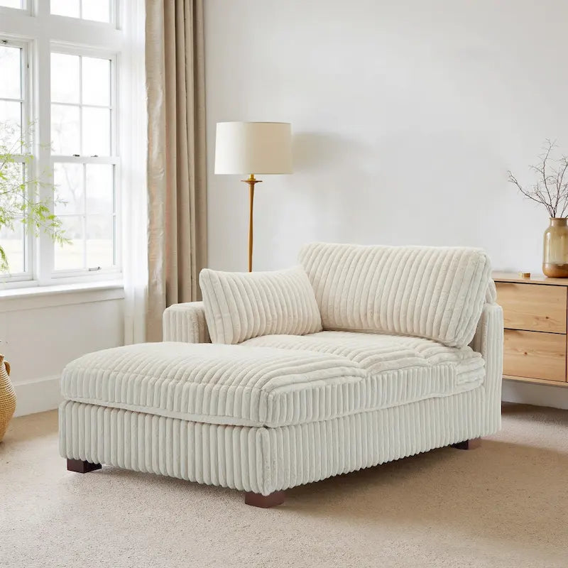 Chaise longue rembourrée en peluche