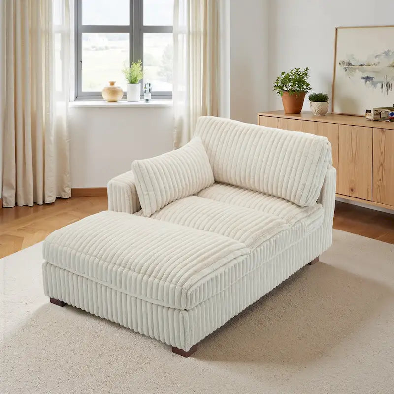 Chaise longue rembourrée en peluche