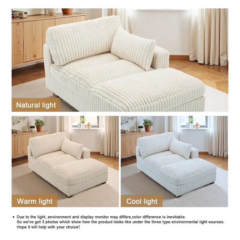 Chaise longue rembourrée en peluche