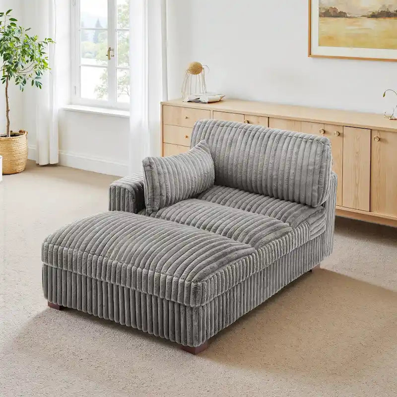 Chaise longue rembourrée en peluche