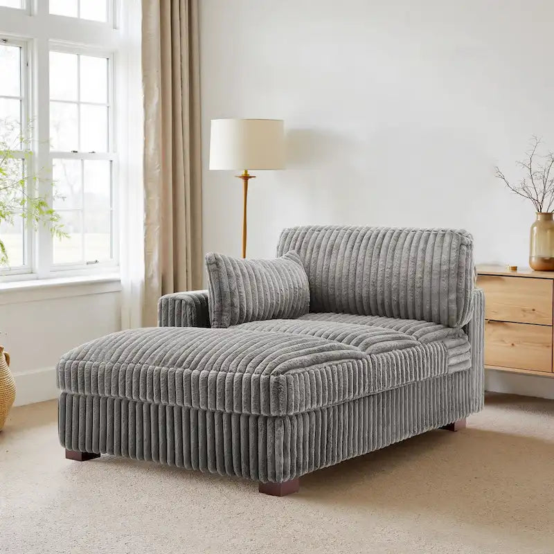 Chaise longue rembourrée en peluche