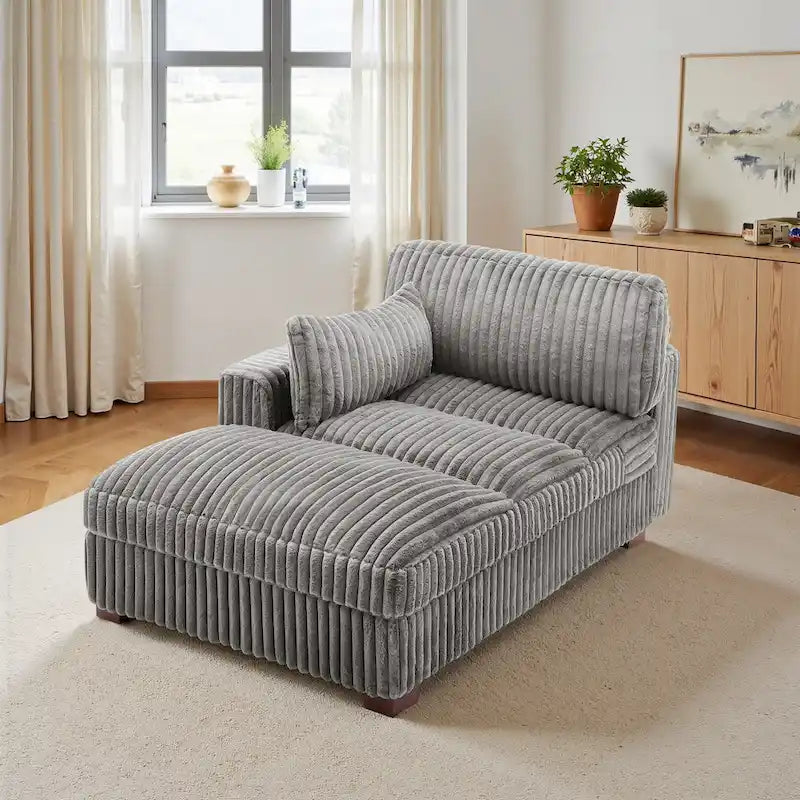 Chaise longue rembourrée en peluche