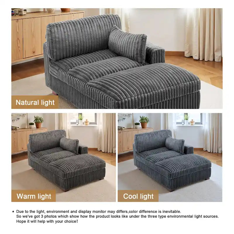 Chaise longue rembourrée en peluche