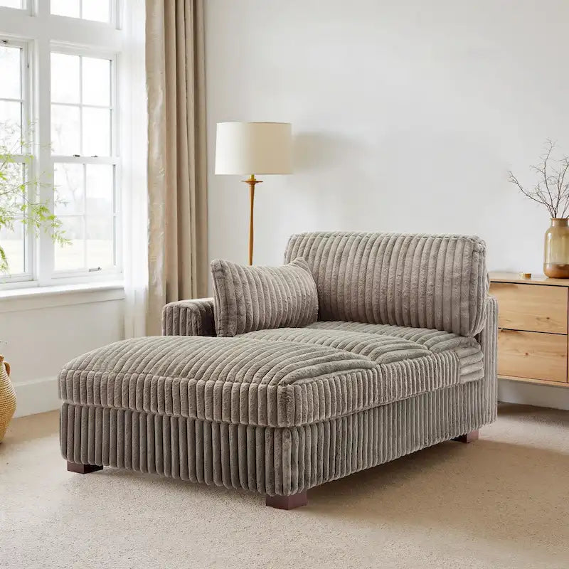 Chaise longue rembourrée en peluche