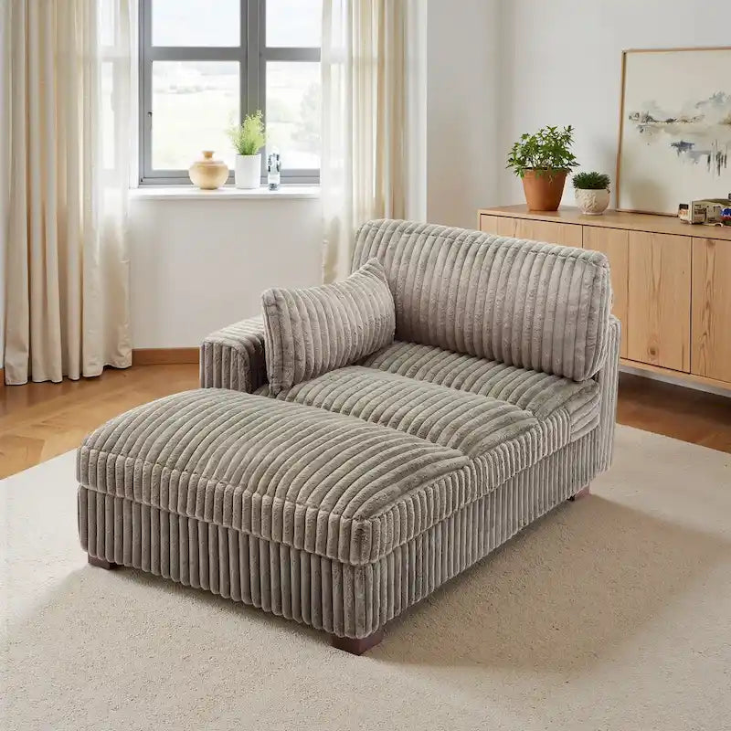 Chaise longue rembourrée en peluche