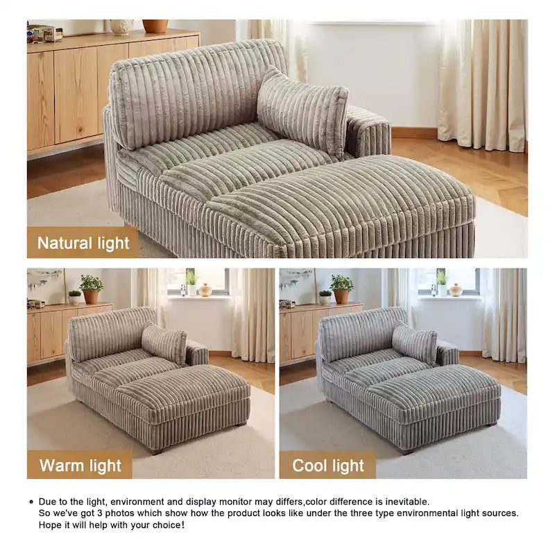 Chaise longue rembourrée en peluche