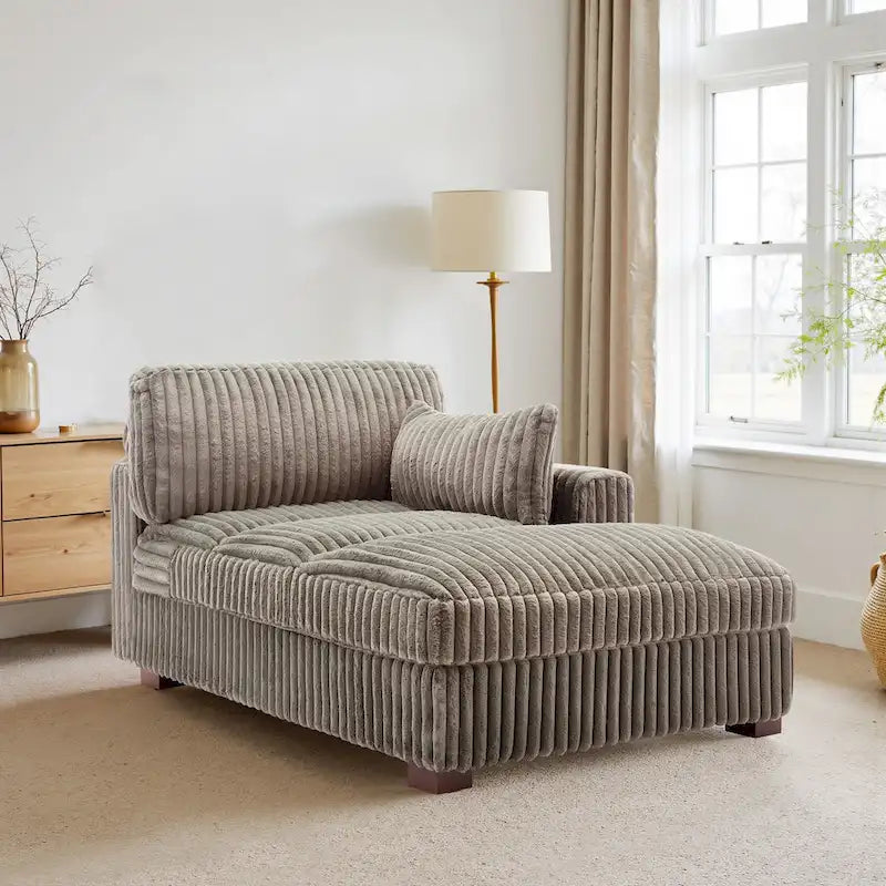 Chaise longue rembourrée en peluche
