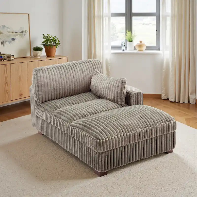Chaise longue rembourrée en peluche