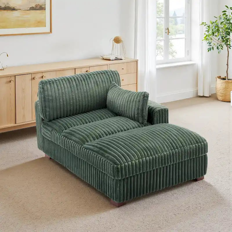 Chaise longue rembourrée en peluche