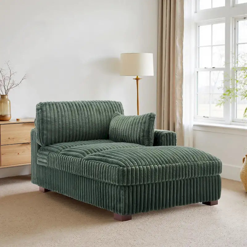 Chaise longue rembourrée en peluche