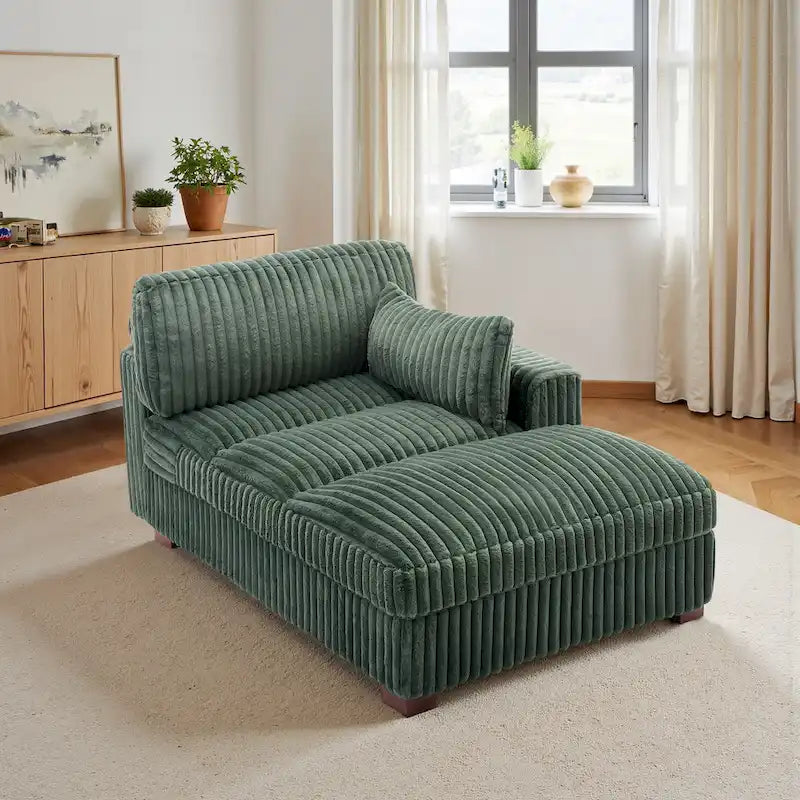 Chaise longue rembourrée en peluche