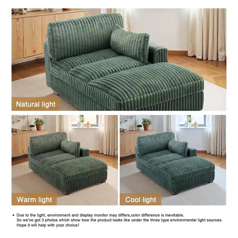 Chaise longue rembourrée en peluche