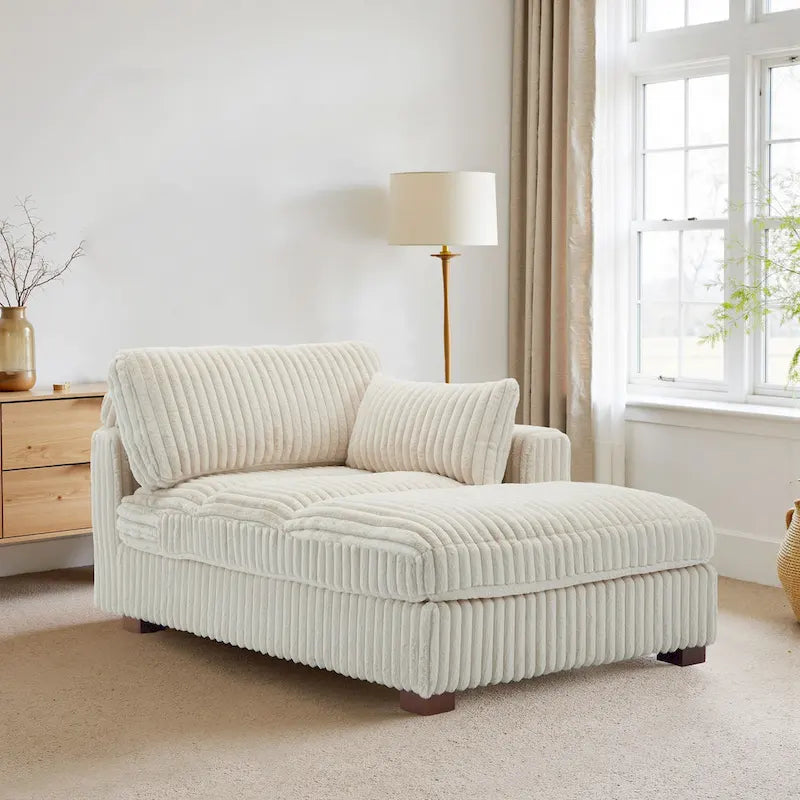 Chaise longue rembourrée en peluche