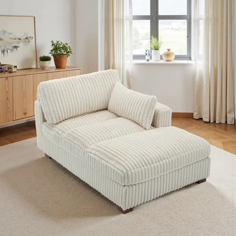 Chaise longue rembourrée en peluche