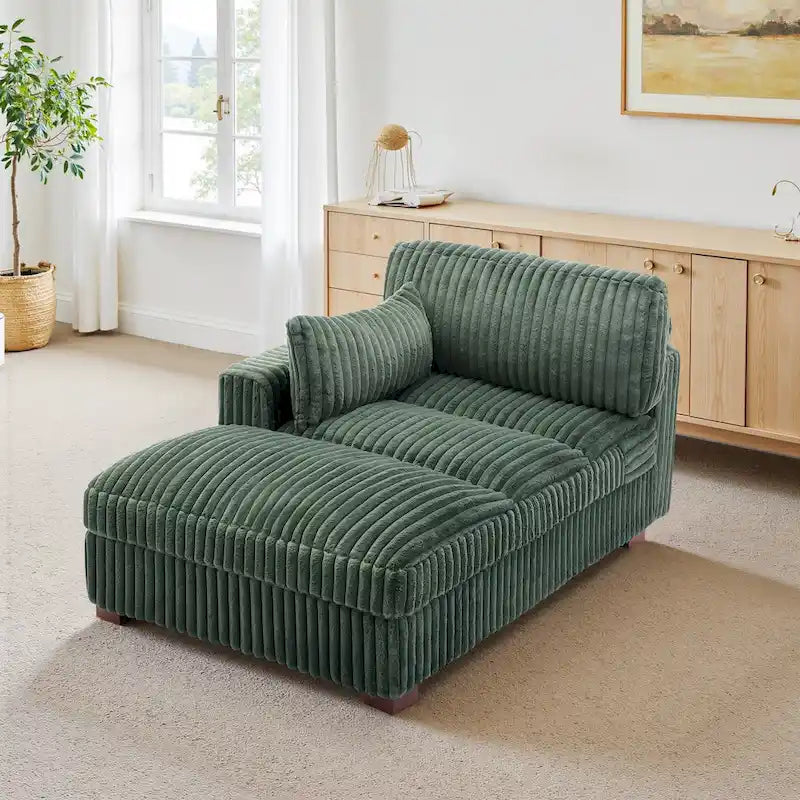 Chaise longue rembourrée en peluche