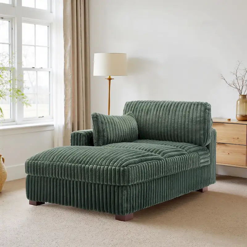 Chaise longue rembourrée en peluche