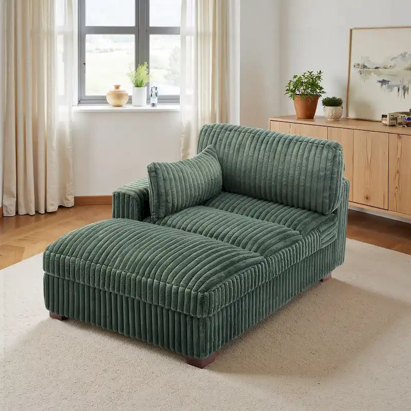 Chaise longue rembourrée en peluche