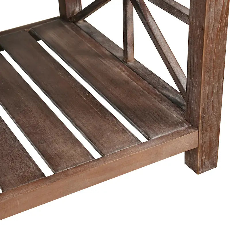 Modern Coffee Table with Storage Shelves – Brown