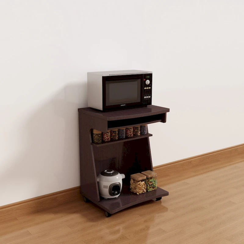 Multi-Purpose Kitchen Cart with One Gliding Shelf and Two Shelves