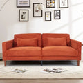 74 in. Comfy Corduroy Rectangle 2-Seater Loveseat with Solid Wood & 2 Pillows