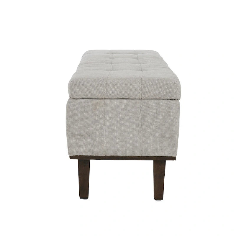 Banc de rangement capitonné avec espace de rangement intérieur, beige clair 54 po