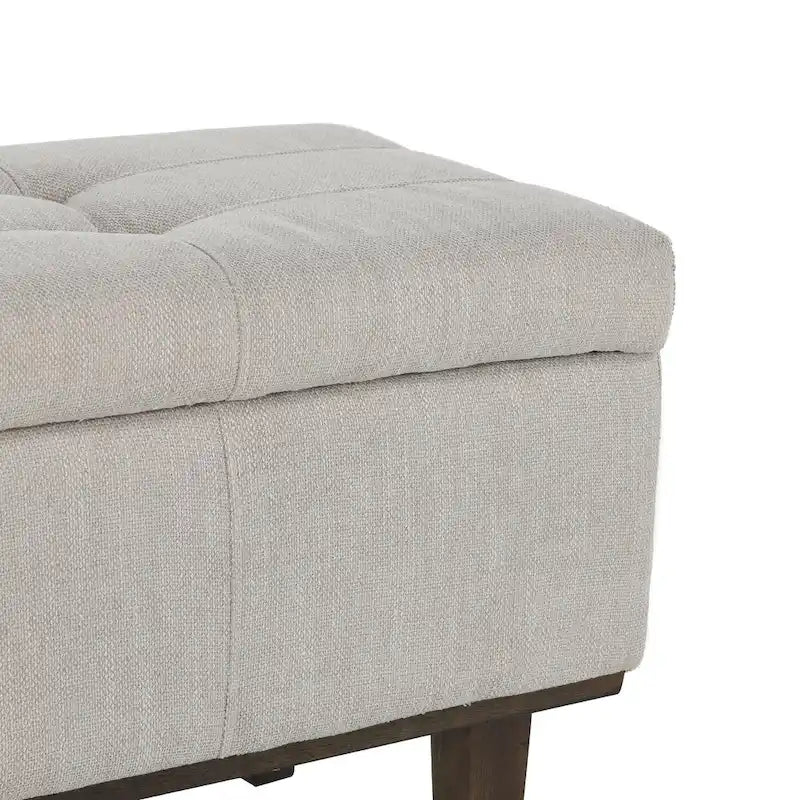 Banc de rangement capitonné avec espace de rangement intérieur, beige clair 54 po