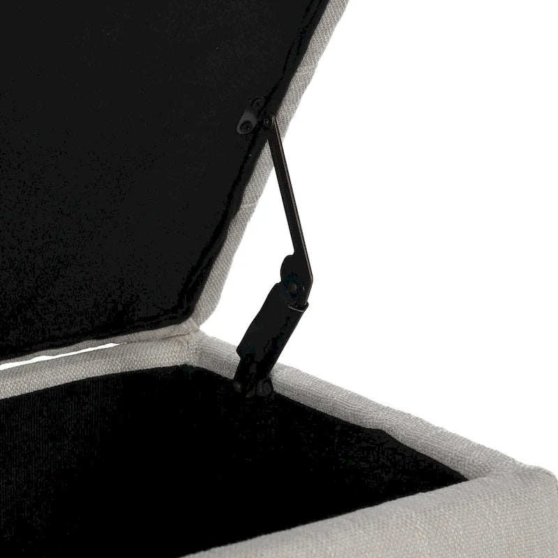 Banc de rangement capitonné avec espace de rangement intérieur, beige clair 54 po