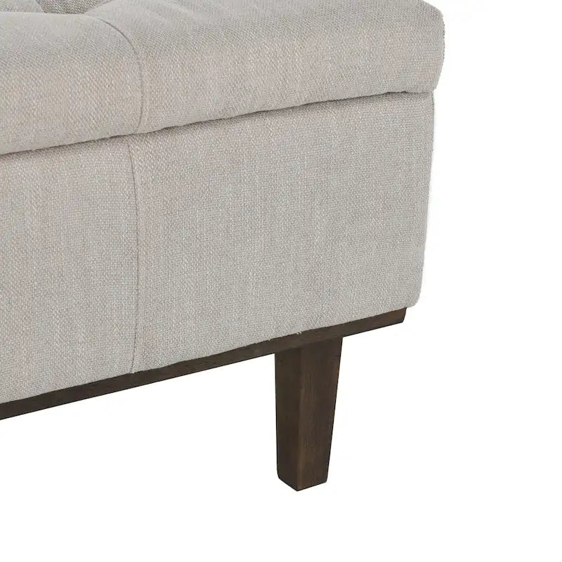 Banc de rangement capitonné avec espace de rangement intérieur, beige clair 54 po