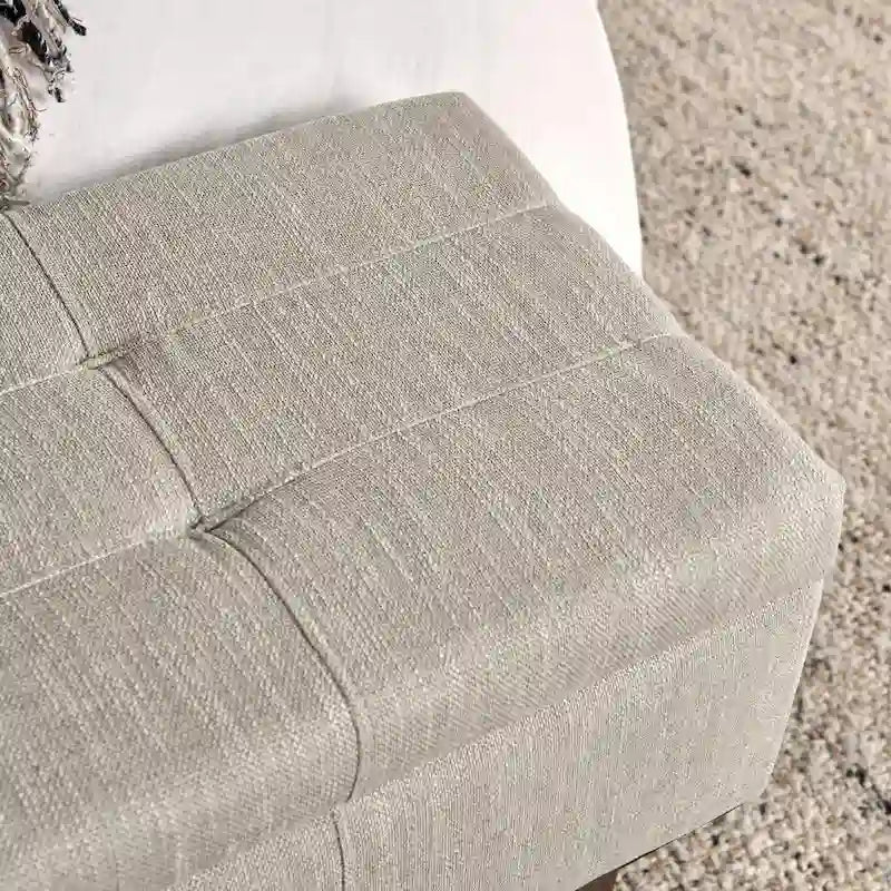 Banc de rangement capitonné avec espace de rangement intérieur, beige clair 54 po