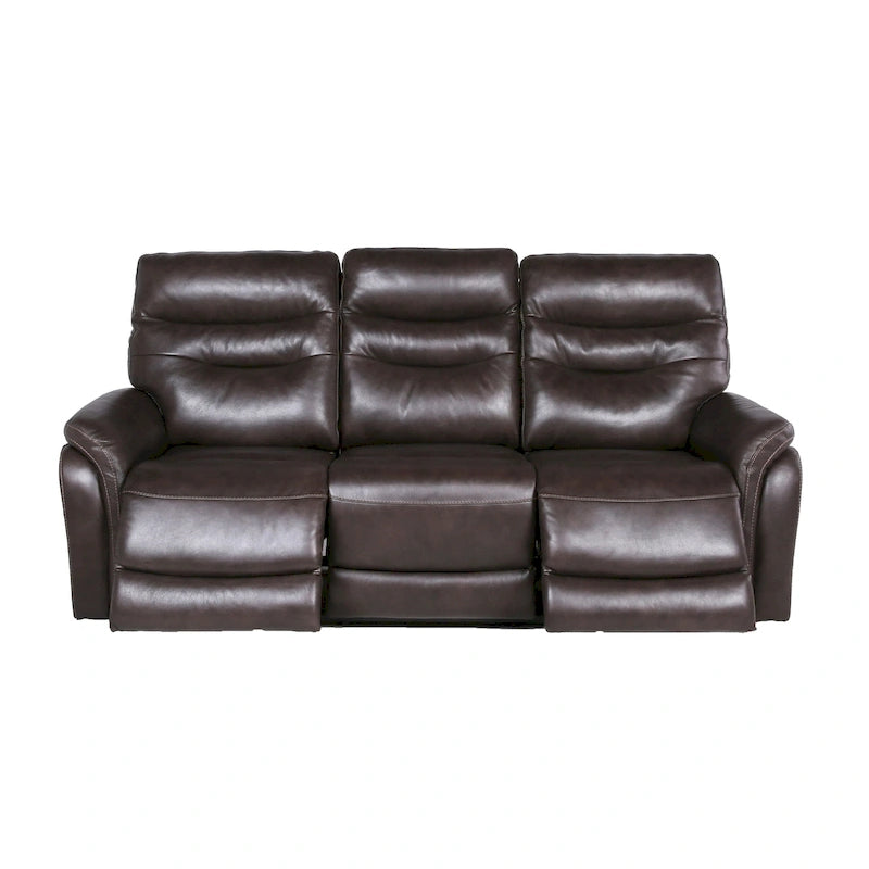 Power Reclining Top Grain Leather Sofa