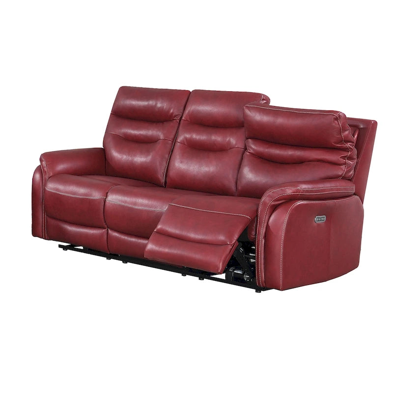 Power Reclining Top Grain Leather Sofa