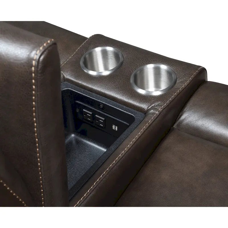 Canapé inclinable électrique en cuir pleine fleur