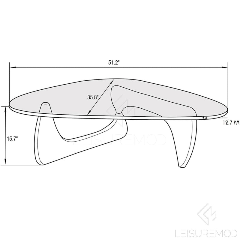 Triangle Coffee Table - Tempered Glass Top