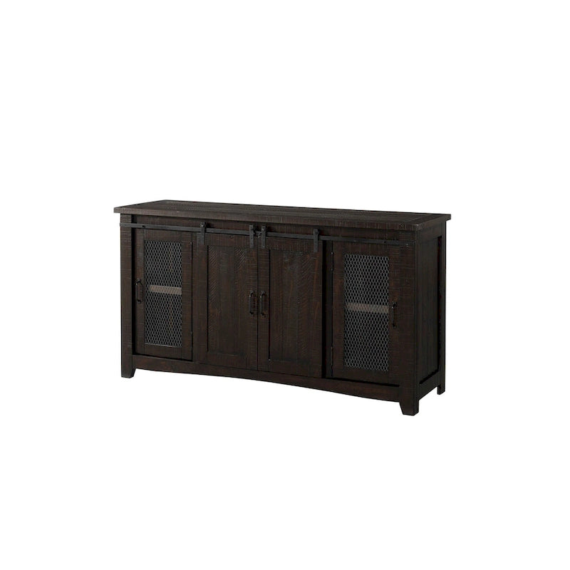 65-inch Solid Wood Barn Door TV Stand Console
