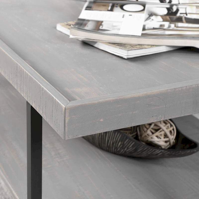 Transitional 47-inch Metal 1-Shelf Coffee Table