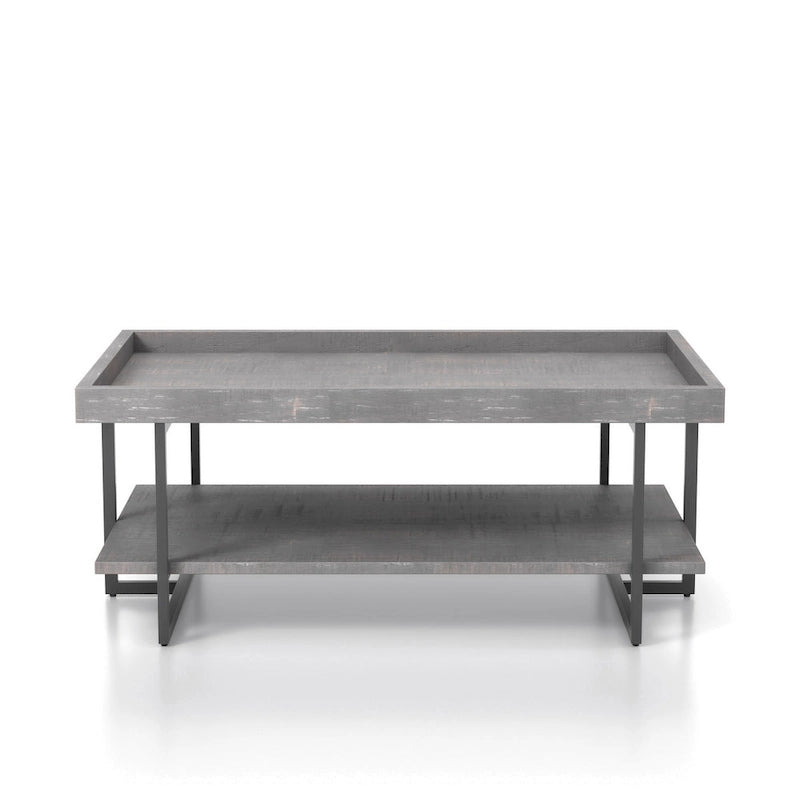 Table basse de transition en métal à 1 étagère de 47 po