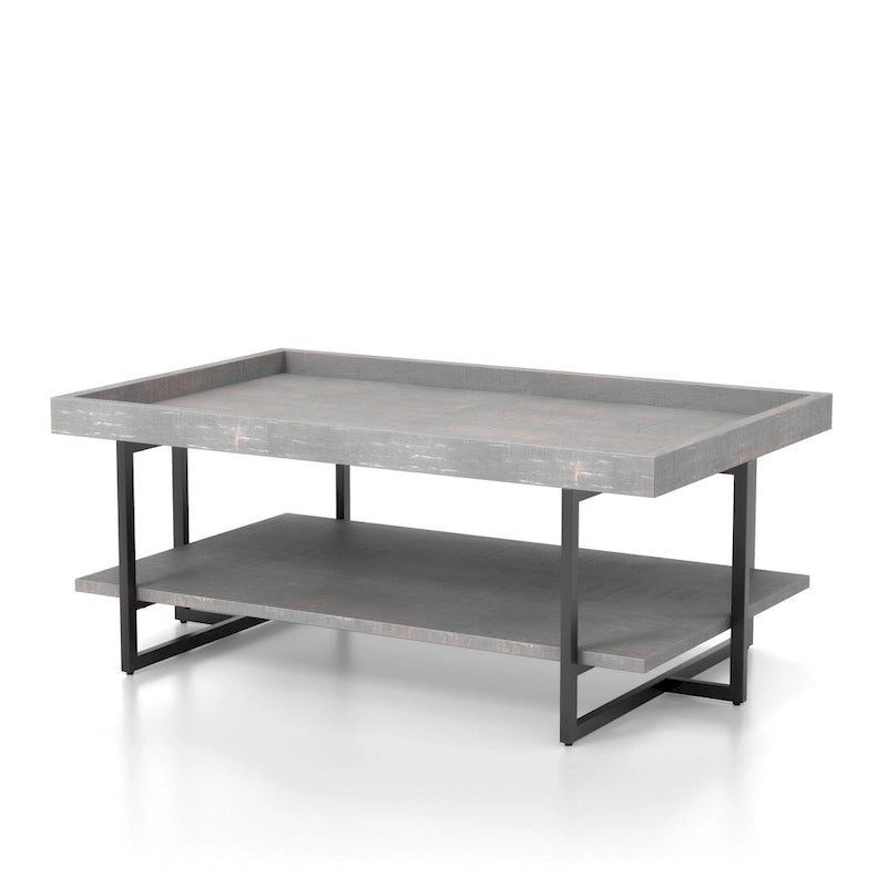 Transitional 47-inch Metal 1-Shelf Coffee Table