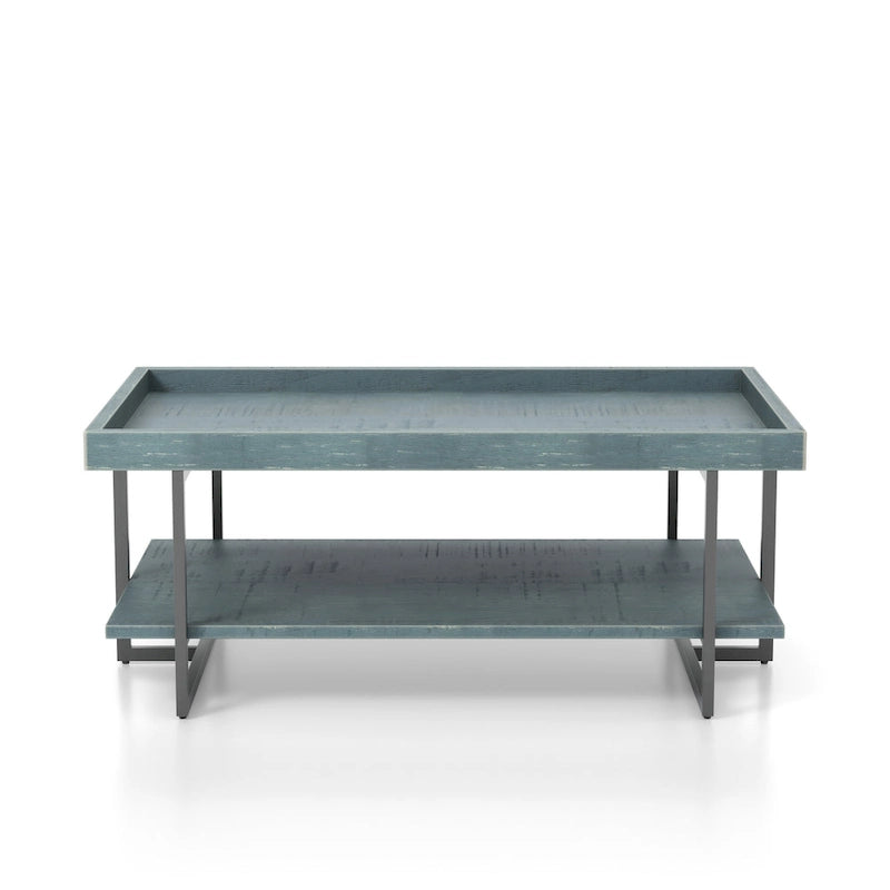 Table basse de transition en métal à 1 étagère de 47 po