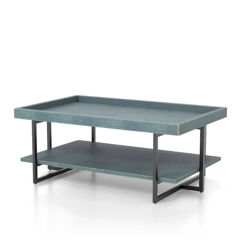 Table basse de transition en métal à 1 étagère de 47 po