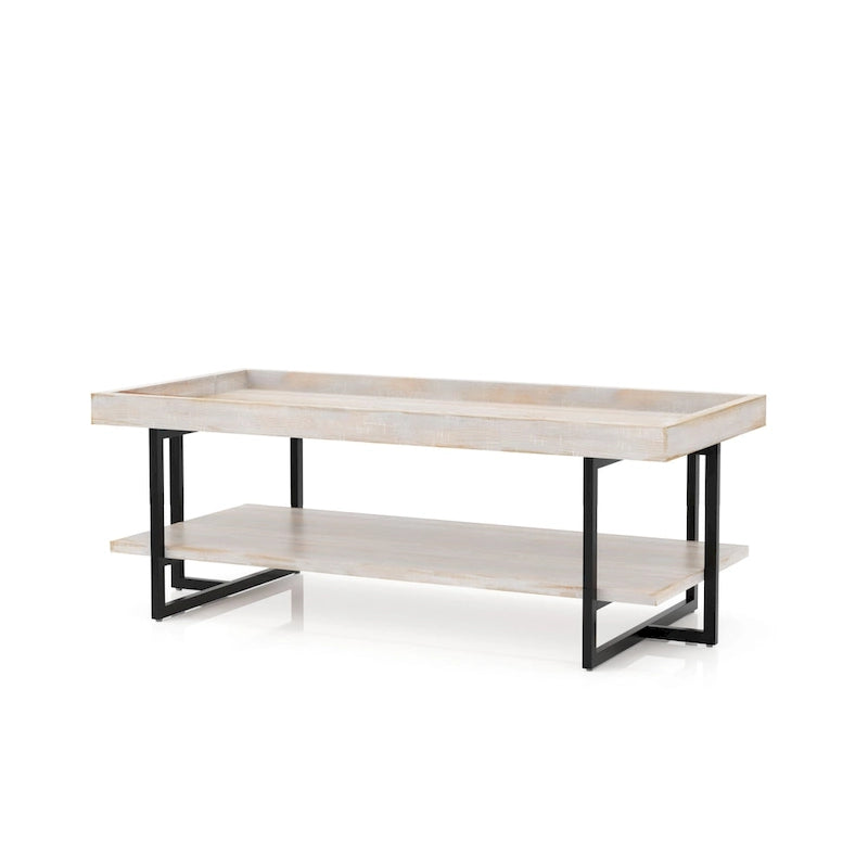 Table basse de transition en métal à 1 étagère de 47 po