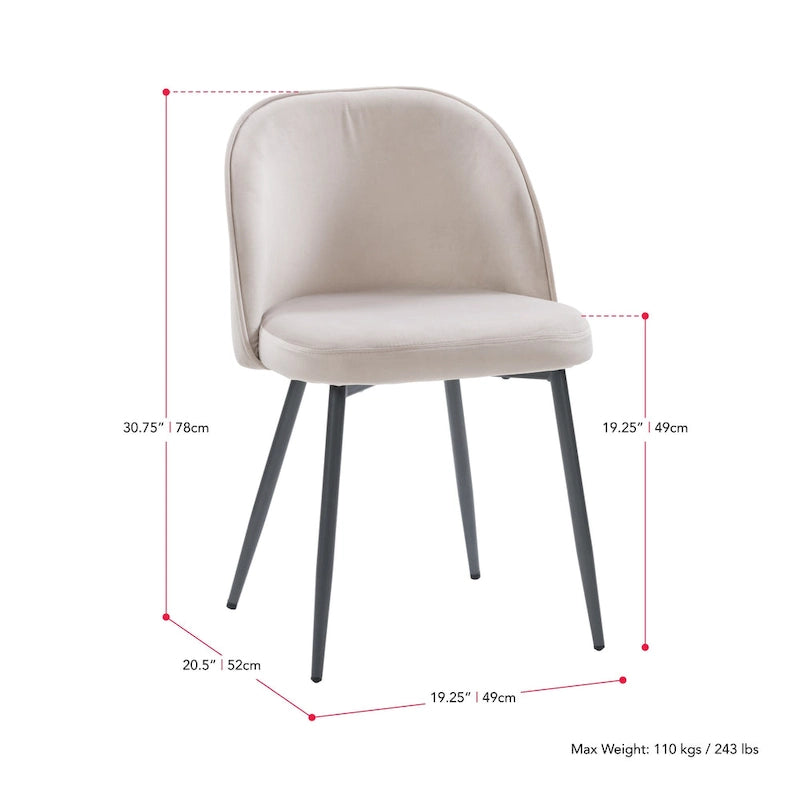 Chaise de salle à manger tapissée de velours