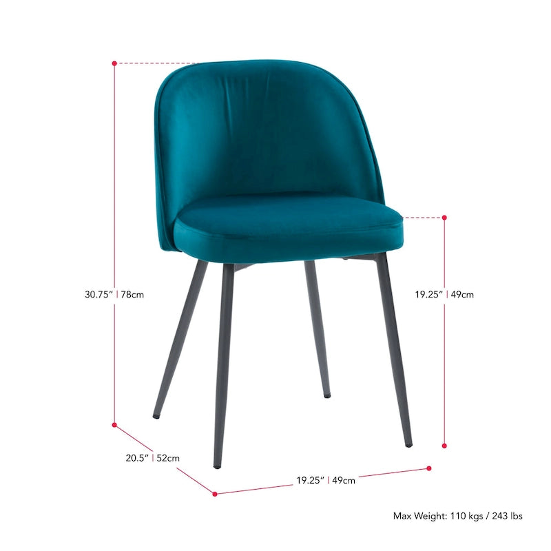 Chaise de salle à manger tapissée de velours