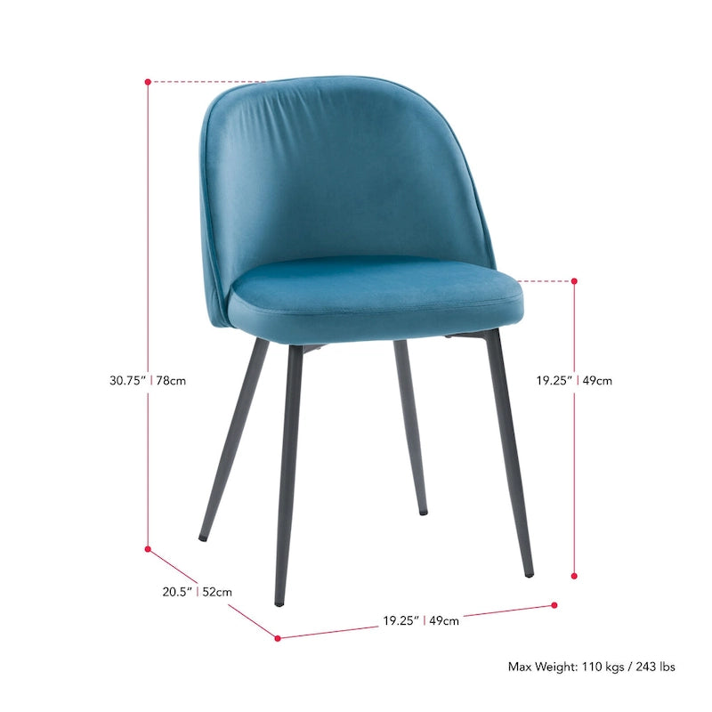 Chaise de salle à manger tapissée de velours
