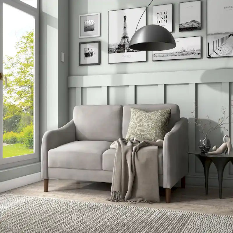 Modern 52-inch Velvet Upholstered Loveseat with Cushions